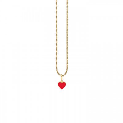 Gold & Enamel Mini Heart Charm