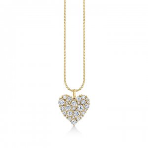 Gold & Diamond Large Cocktail Heart Charm