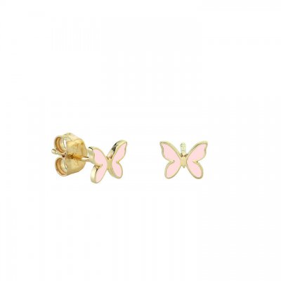 Little Loves Gold & Enamel Mini Butterfly Stud