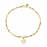 Gold & Diamond Small Happy Face Anklet