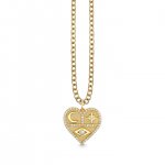 Gold & Diamond Heart Tricon Charm