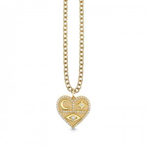 Gold & Diamond Heart Tricon Charm