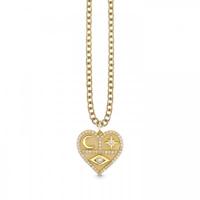 Gold & Diamond Heart Tricon Charm