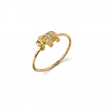 Gold & Diamond Elephant Ring