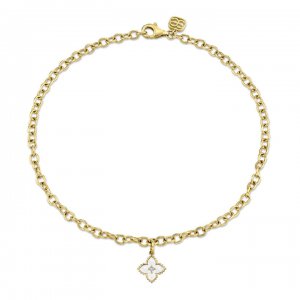 Gold & Diamond Mini Moroccan Flower Anklet