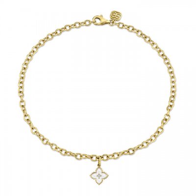 Gold & Diamond Mini Moroccan Flower Anklet