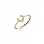 Gold & Pave Diamond Horseshoe Ring