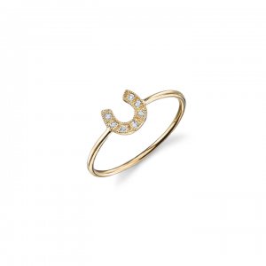 Gold & Pave Diamond Horseshoe Ring