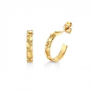 Gold Medium Nugget Hoops