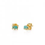 Little Loves Gold & Enamel Mini Elephant Stud