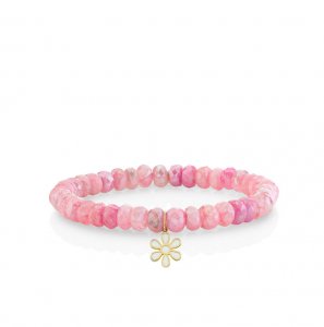 Gold & Enamel Daisy on Mystic Pink Grapolite