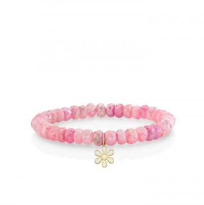 Gold & Enamel Daisy on Mystic Pink Grapolite