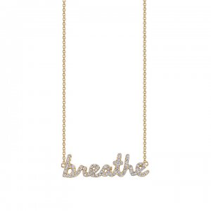 Gold & Pave Diamond Breathe Necklace