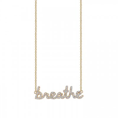 Gold & Pave Diamond Breathe Necklace