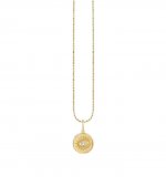 Little Loves Gold & Diamond Small Marquise Eye Coin Necklace