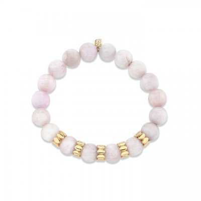 Pure Gold Multi Marquise Eye Rondelle Kunzite Bracelet