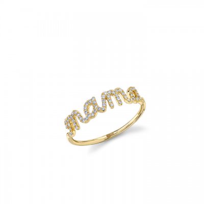 Gold & Diamond Mama Script Ring