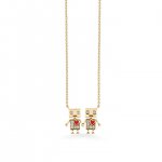 Gold & Diamond Robot Friendship Necklace