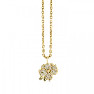 Gold & Diamond Large Magnolia Charm