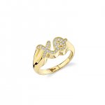 Gold & Diamond XO Signet Ring