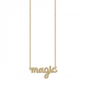 Gold & Diamond Magic Script Necklace