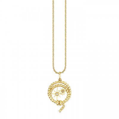 Gold & Diamond Starburst Lasso Charm