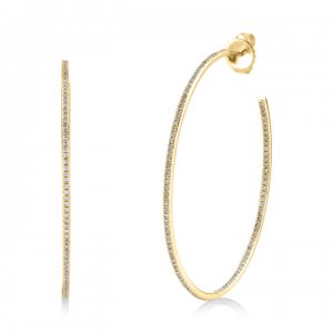 Gold & Diamond Large Hoops