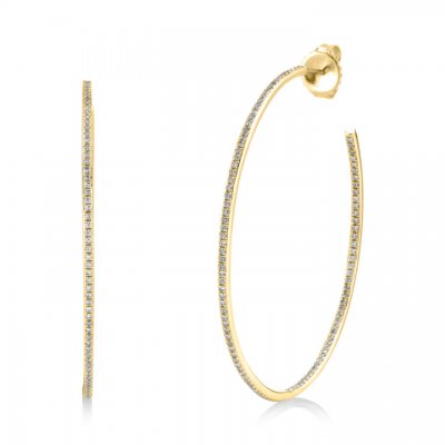 Gold & Diamond Large Hoops