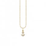 Little Loves Gold & Diamond Tiny Anchor Necklace