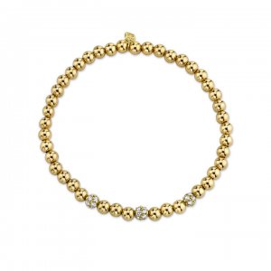 Gold & Diamond Multi-Ball on Gold Beads