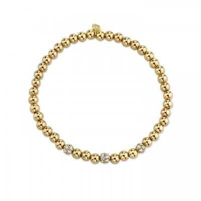 Gold & Diamond Multi-Ball on Gold Beads