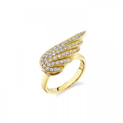 Gold & Diamond Angel Wing Ring