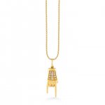 Men's Collection Gold & Diamond Small Mano Cornuto Necklace