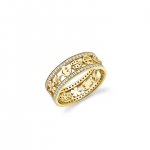 Gold & Diamond Open Icon Ring Band