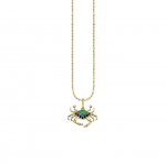 Gold & Multicolor Gemstone Crab Charm