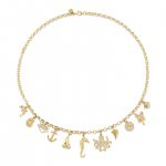 Gold & Diamond Sea Life Multi Charm Necklace