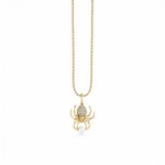 Gold & Diamond Spider Pearl Charm