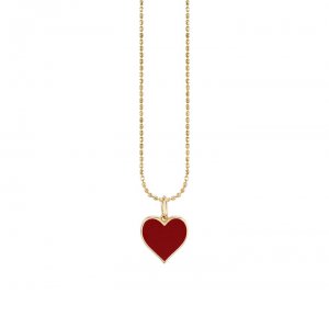 Gold & Enamel Small Heart Charm