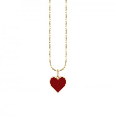 Gold & Enamel Small Heart Charm