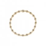 Gold & Diamond Small Bezel Evil Eye Link Bracelet with Blue Sapphire