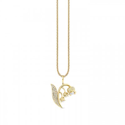 Gold & Diamond Large Lily Of The Valley Charm