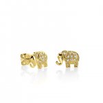 Gold & Diamond Mini Elephant Stud