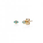 Little Loves Gold & Enamel Mini Evil Eye Stud