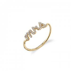 Gold & Pave Diamond Mrs. Ring