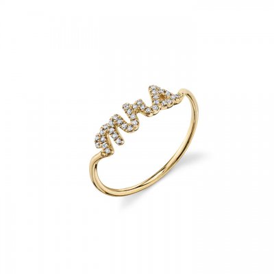 Gold & Pave Diamond Mrs. Ring