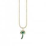 Little Loves Gold & Enamel Palm Tree Necklace