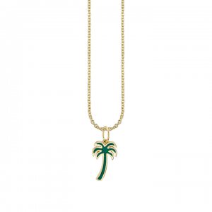 Little Loves Gold & Enamel Palm Tree Necklace