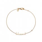 Gold Plated Sterling Silver Blessed Bracelet with Bezel-Set Diamond