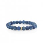 Men's Collection Gold & Diamond Pyramid Rondelle on Kyanite