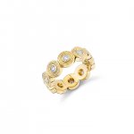 Gold & Diamond Fluted Eternity Ring